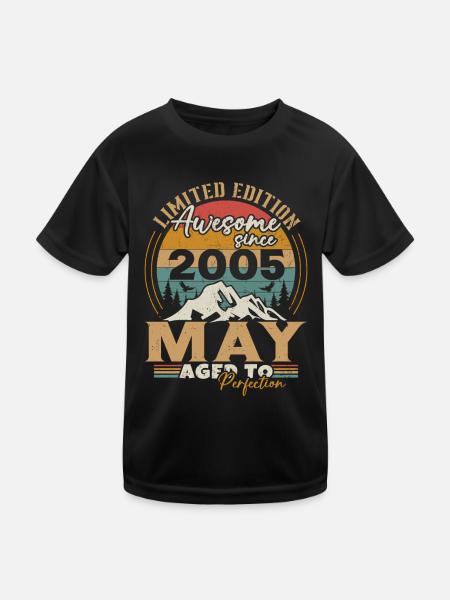 May 2005 Anniversary May 2005 May - Kids Functional T-Shirt - black - Front