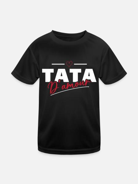 Tata d'amour Humour Cadeau - T-shirt sport Enfant - noir - Devant