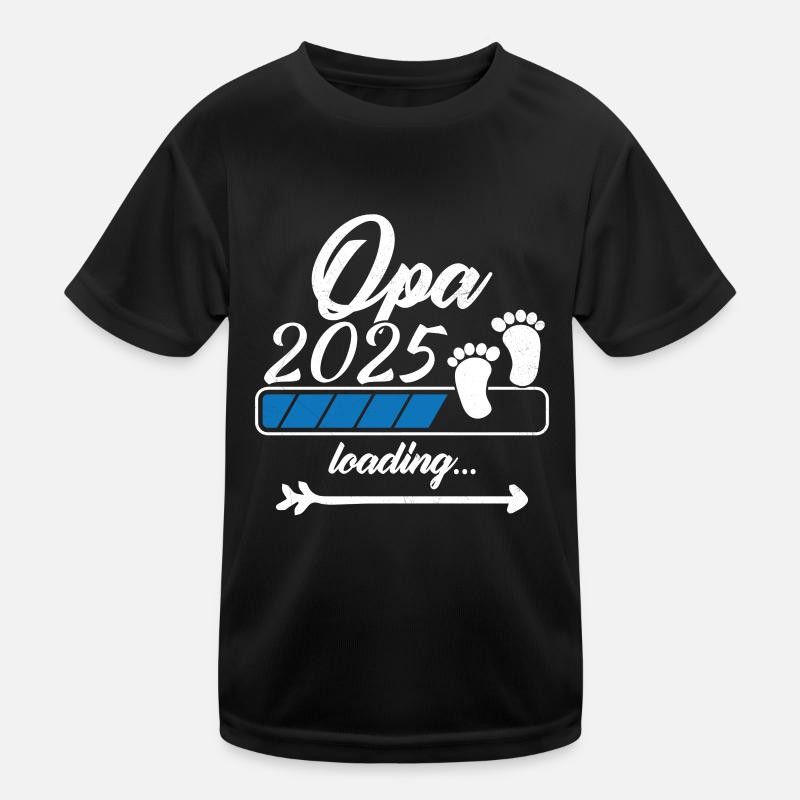 Opa 2025 Loading - Kinder Funktions-T-Shirt - Schwarz