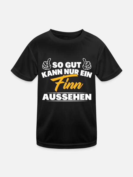 So gut kann nur ein Finn aussehen - Kinder Funktions-T-Shirt - Schwarz