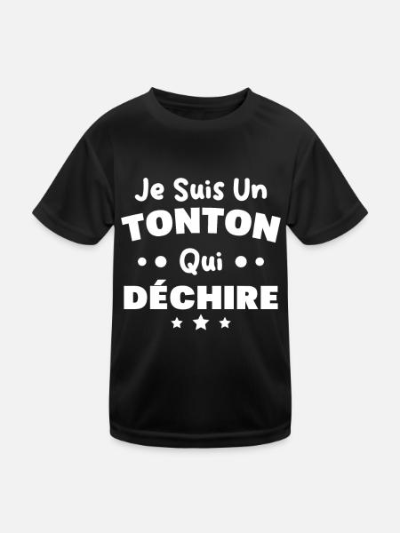 Je suis un Tonton qui déchire Cadeau Oncle Drôle - T-shirt sport Enfant - noir - Devant