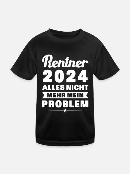 Rentner 2024 Rente Humor Ruhestand - Kinder Funktions-T-Shirt - Schwarz - Vorne