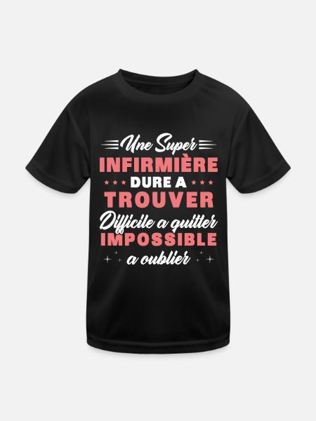 Une super Infirmière Cadeau Femme Humour - T-shirt sport Enfant - noir - Devant