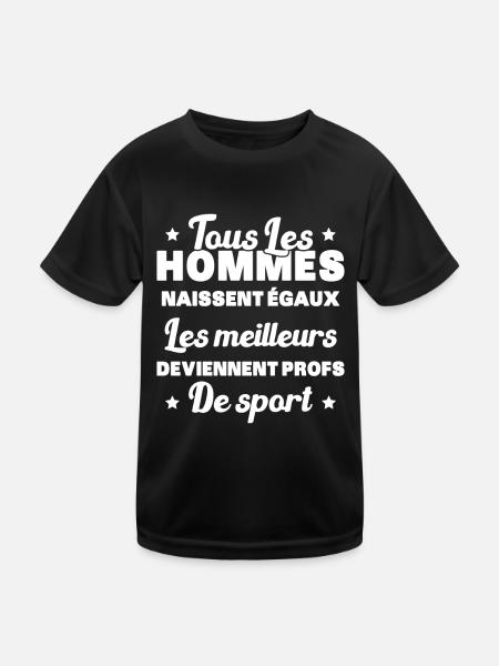 Les meilleurs hommes deviennent profs de sport - T-shirt sport Enfant - noir - Devant