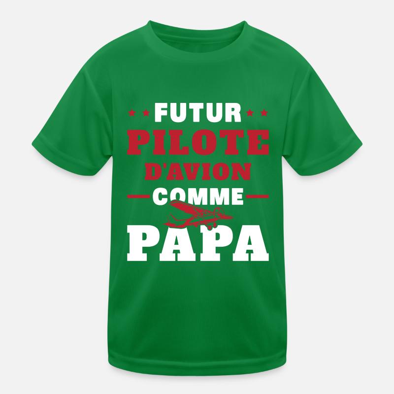 Futur Pilote d'avion comme Papa T-shirt sport Enfant