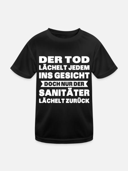 Der Sanitäter lächelt zurück Humorgeschenk - Kinder Funktions-T-Shirt - Schwarz - Vorne