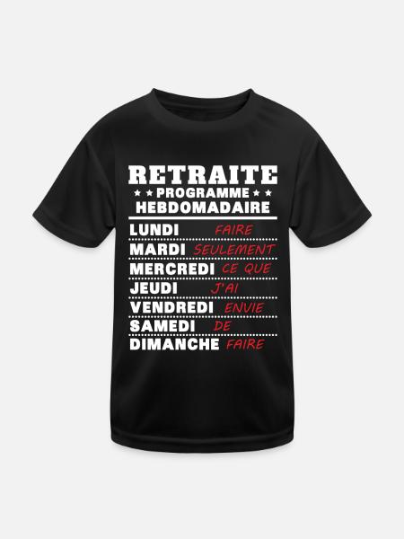 Retraite programme hebdomad retraite rigolo - T-shirt sport Enfant - noir - Devant