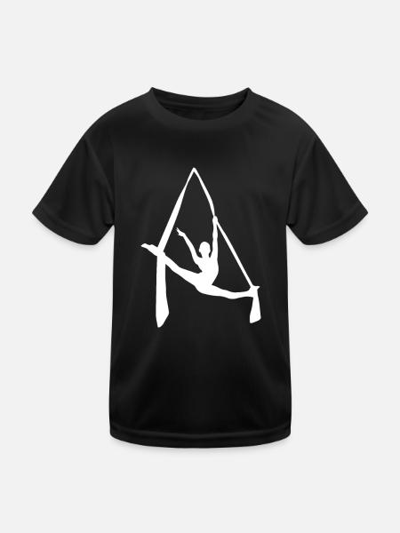 Aerial Silks Dancer Aerialist Air Yoga Acrobatics - Kids Functional T-Shirt - black - Front
