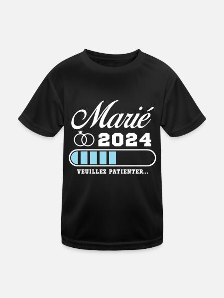 Homme Futur Marié 2024 Humour Cadeau - T-shirt sport Enfant - noir - Devant