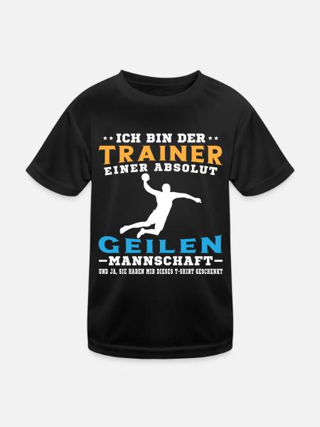 Mannschaft Handballspieler Beachhandball Ballsport - Kinder Funktions-T-Shirt - Schwarz - Vorne