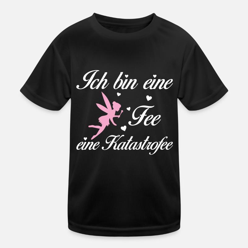 Ich bin eine Fee eine Katastrofee - Kinder Funktions-T-Shirt - Schwarz