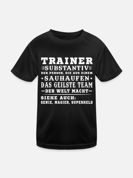 Bester Trainer Tshirt Coach Geschenk - Kinder Funktions-T-Shirt - Schwarz - Vorne