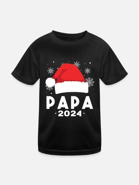 Futur papa 2024 Cadeau de Noël - T-shirt sport Enfant - noir - Devant