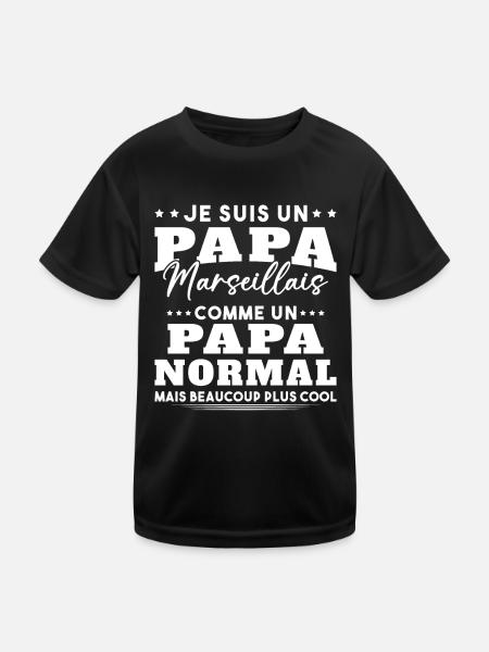 Papa Marseillais Humour Cadeau De Noël - T-shirt sport Enfant - noir - Devant