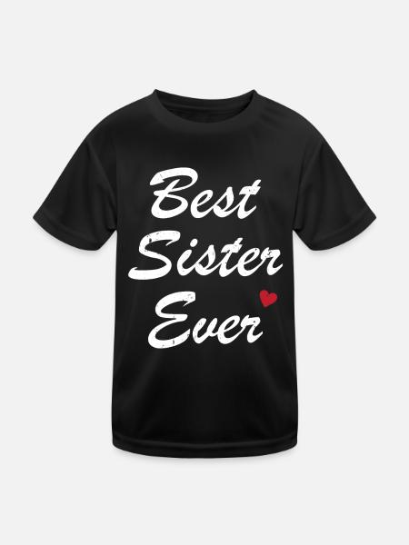 Beste Schwester aller Zeiten Bestes Schwester-Humor-Geschenk - Kinder Funktions-T-Shirt - Schwarz - Vorne