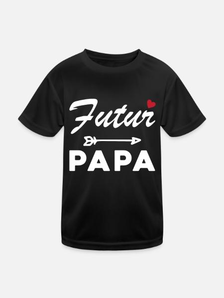 Futur Papa Humour Cadeau Homme Fête des Pères - T-shirt sport Enfant - noir - Devant