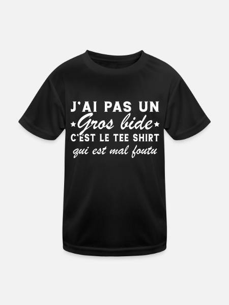 J'ai Pas Un Gros Bide C'est Le Tee Shirt Cadeau - T-shirt sport Enfant - noir - Devant