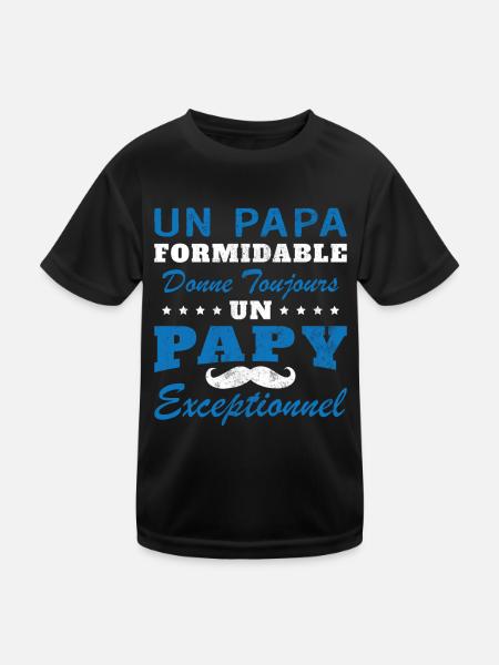 Wonderful dad always gives exceptional grandpa - Kids Functional T-Shirt - black - Front
