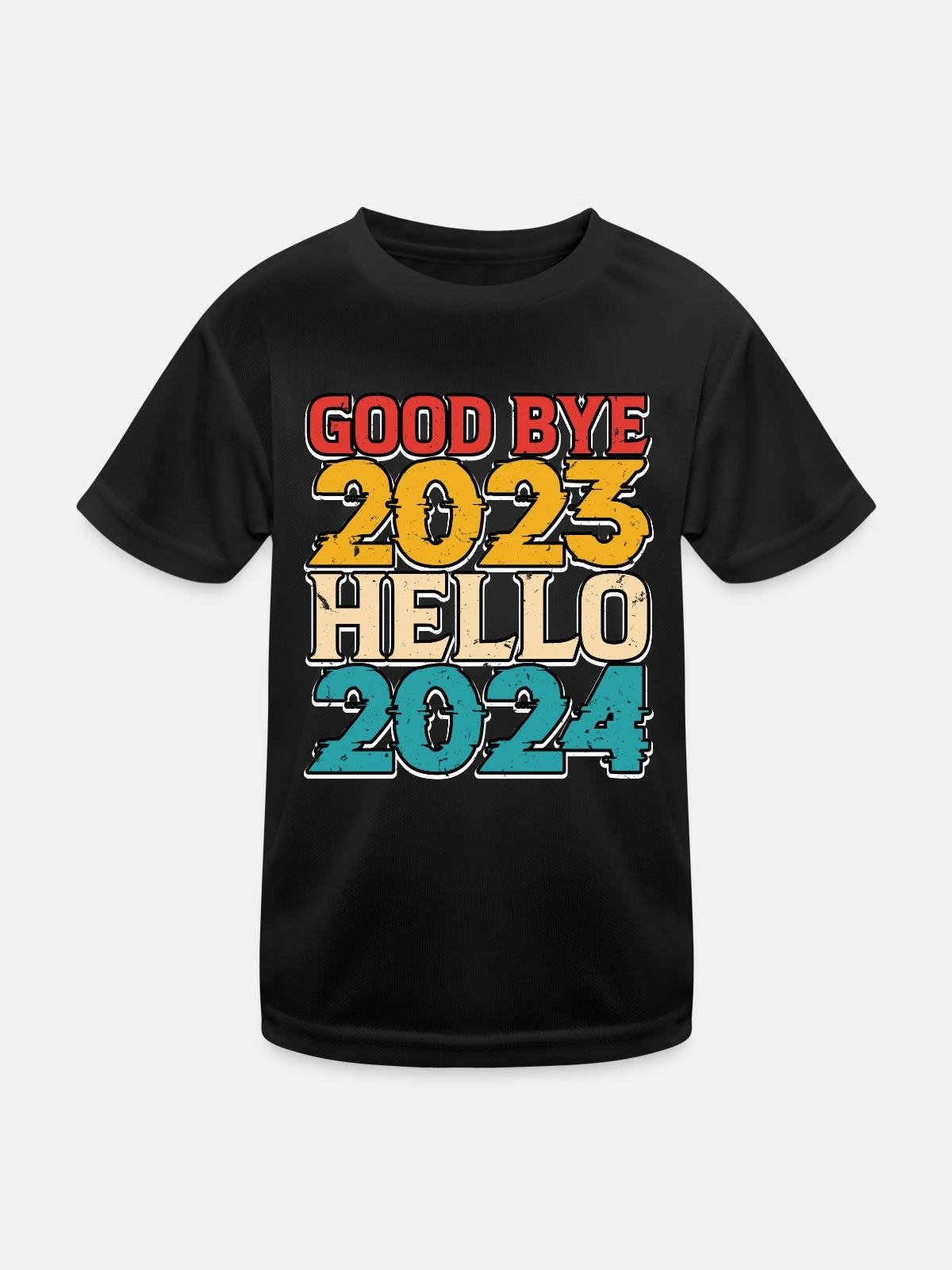 Hello 2024 - Kids Functional T-Shirt - black - Front