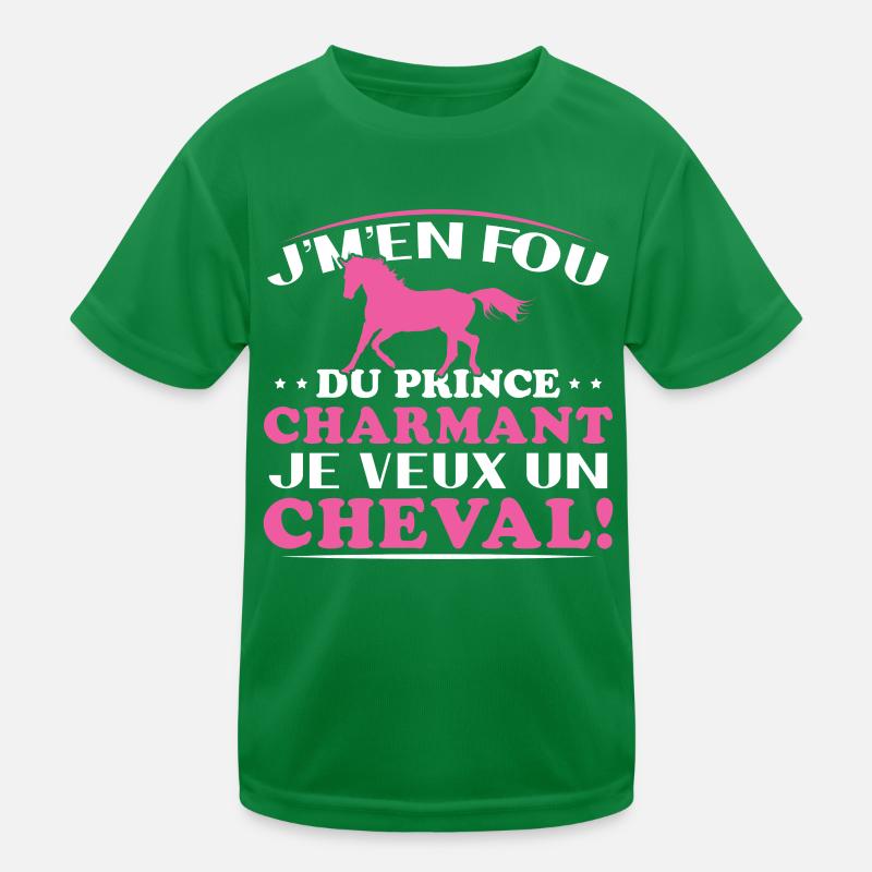 Ich kümmere mich nicht um den Märchenprinzen, ich will ein Pferd Kinder Funktions-T-Shirt