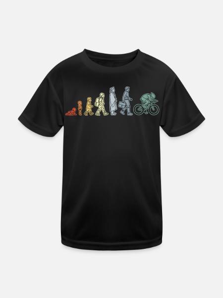 Radfahrer Evolution - Kinder Funktions-T-Shirt - Schwarz - Vorne