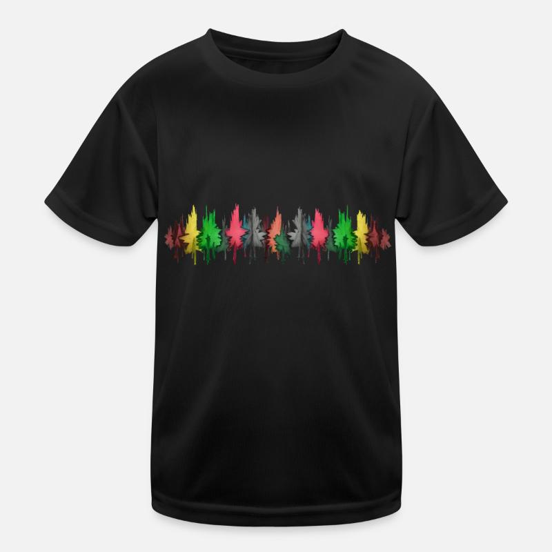 Bunter Wald bunt Bäume Baum Kinder Funktions-T-Shirt