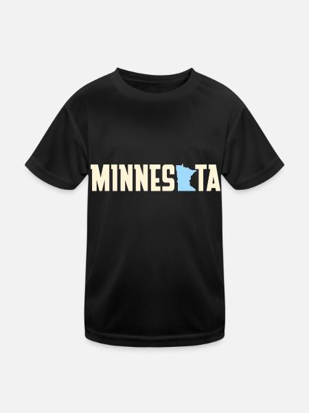 Karte von Minnesota Design für stolze Minnesotaner - Kinder Funktions-T-Shirt - Schwarz - Vorne