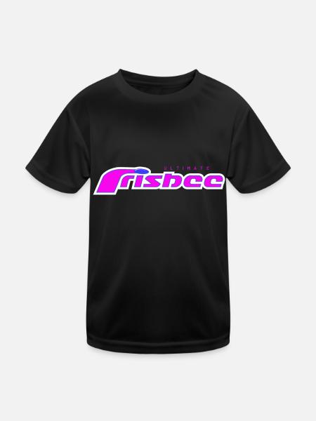 ultimate frisbee purple - Kinder Funktions-T-Shirt - Schwarz - Vorne
