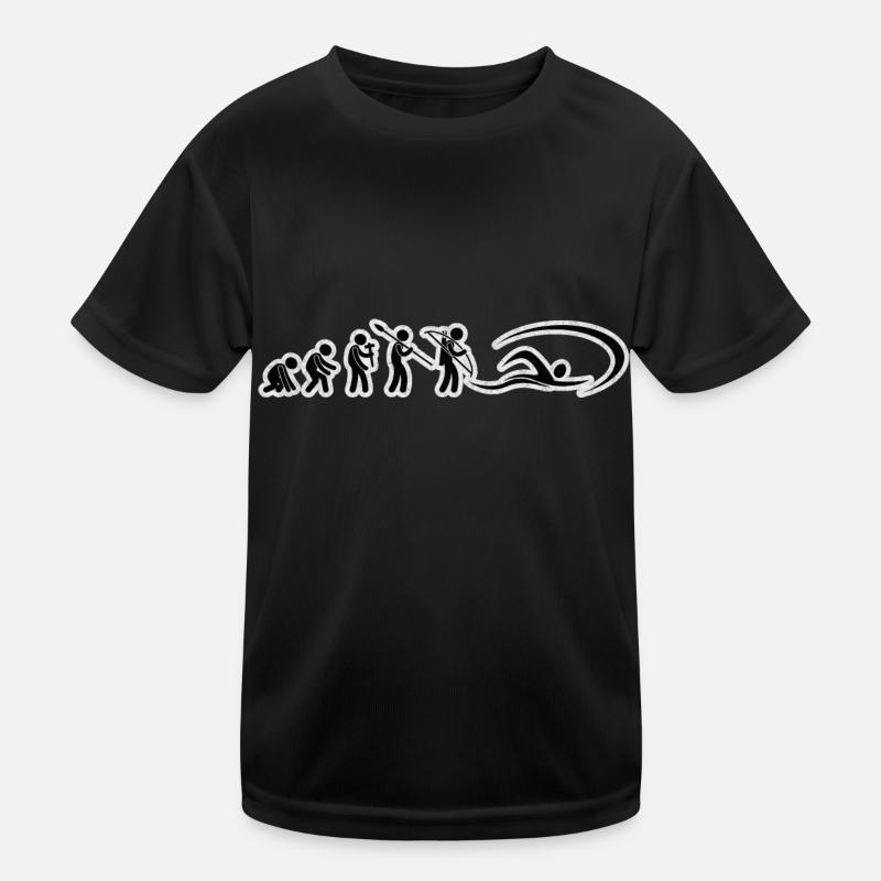 Evolution Swimmer Black Grunge Kids Functional T-Shirt