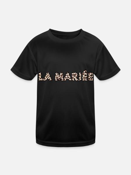 Die Leopardenbraut - Kinder Funktions-T-Shirt - Schwarz - Vorne