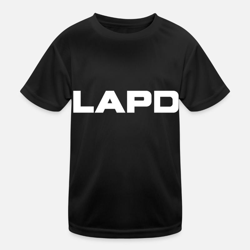 LAPD - Kinder Funktions-T-Shirt - Schwarz