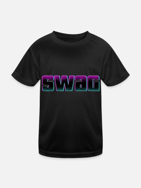 swag SWAG Swag - Kinder Funktions-T-Shirt - Schwarz - Vorne