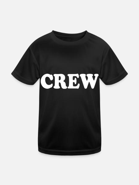 Crew - Kinder Funktions-T-Shirt - Schwarz - Vorne
