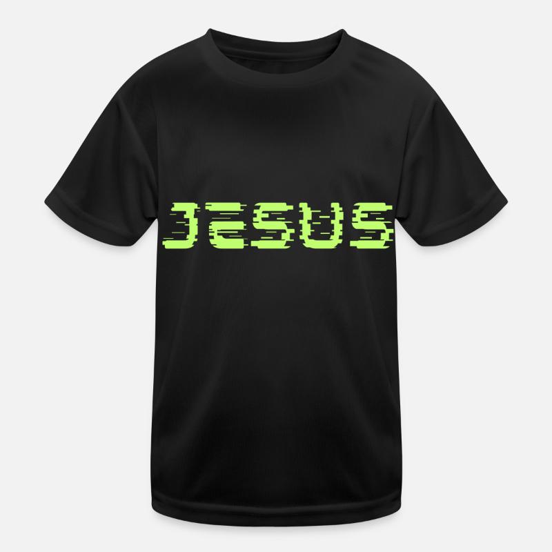 Jesus Grün Kinder Funktions-T-Shirt