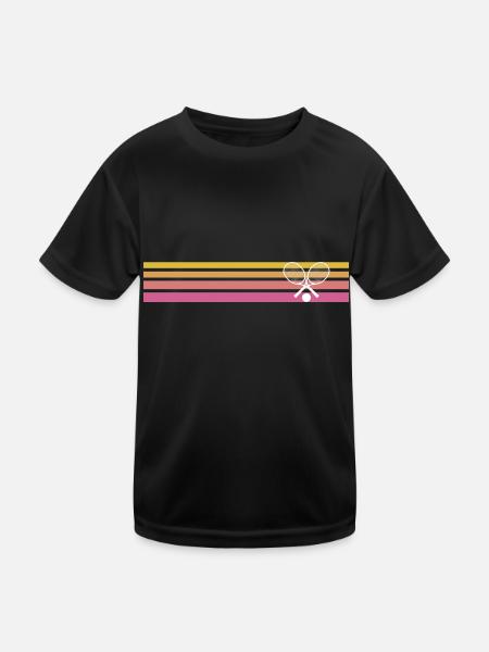 Tennis Vintage Tennis Racket Tennis - Kinder Funktions-T-Shirt - Schwarz - Vorne