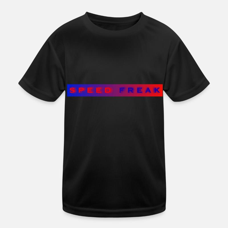 Speed Freak with blue red background Kids Functional T-Shirt