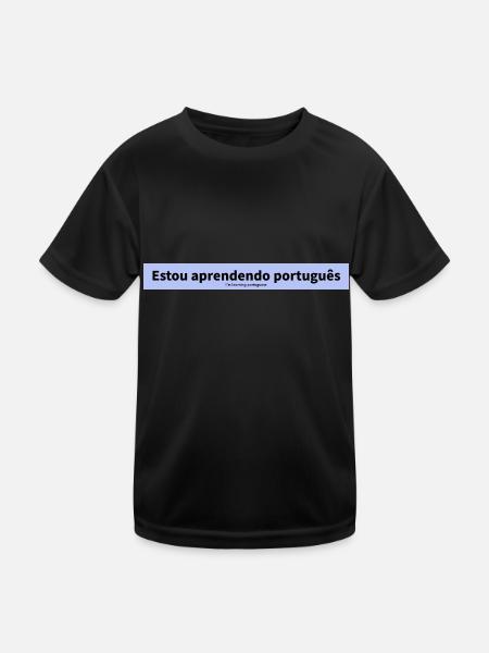 Portugiesisch - Kinder Funktions-T-Shirt - Schwarz - Vorne