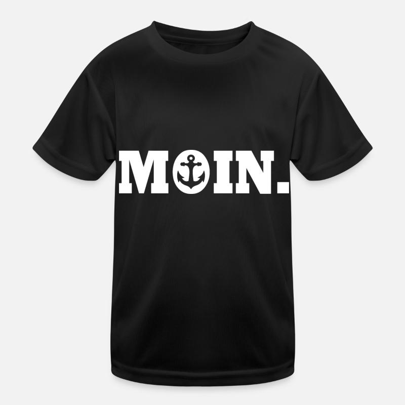 Moin - Kinder Funktions-T-Shirt - Schwarz