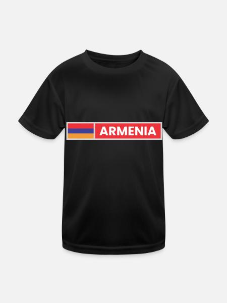 Armenien-Flagge - Kinder Funktions-T-Shirt - Schwarz - Vorne