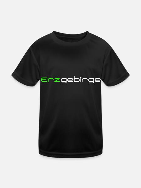 Erzgebirge - Kinder Funktions-T-Shirt - Schwarz - Vorne