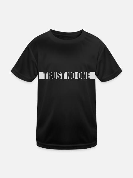 trust no one quote - Kids Functional T-Shirt - black - Front