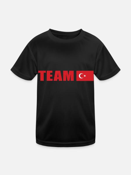 Support Team Turkey - Kids Functional T-Shirt - black