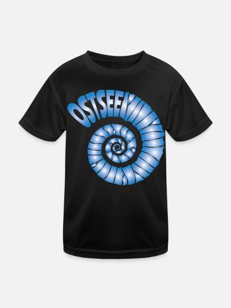 Ostsee Ferien Meer Muschel Urlaub Strand Geschenk - Kinder Funktions-T-Shirt - Schwarz