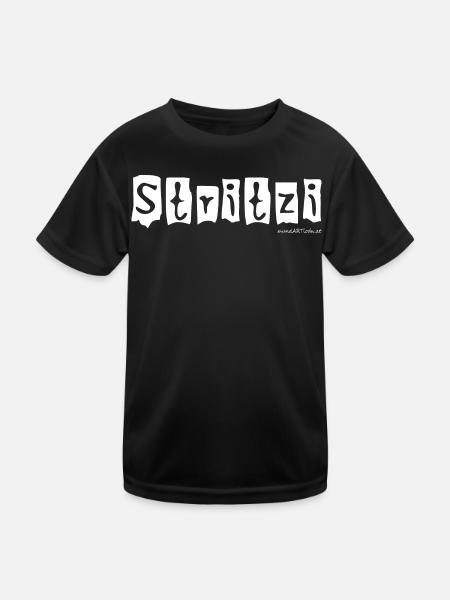 Stritzi - Strolch, cheeky, Austrian dialect - Kids Functional T-Shirt - black - Front