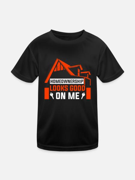 Neuer Hauseigentümer Hauseigentümer - Kinder Funktions-T-Shirt - Schwarz - Vorne