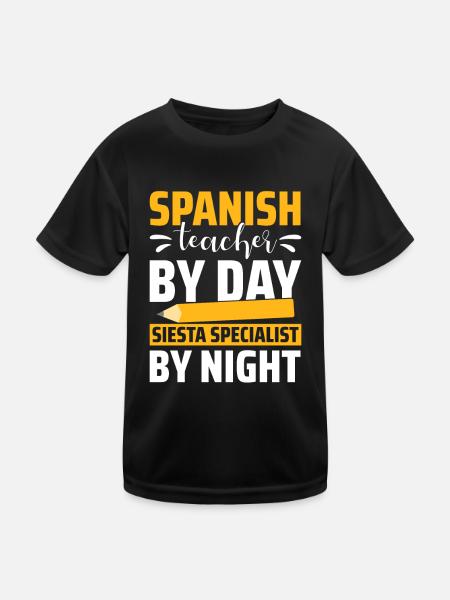 Spanish Teacher Maestra Bilingual Teacher - Kids Functional T-Shirt - black - Front