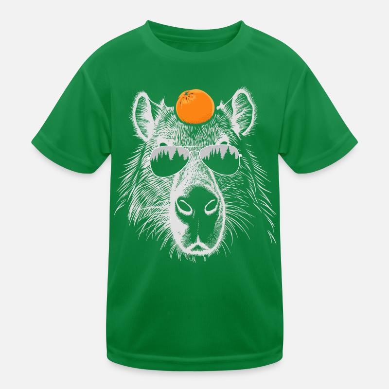 Cool Capybara rongeur illustration orange fruit T-shirt sport Enfant