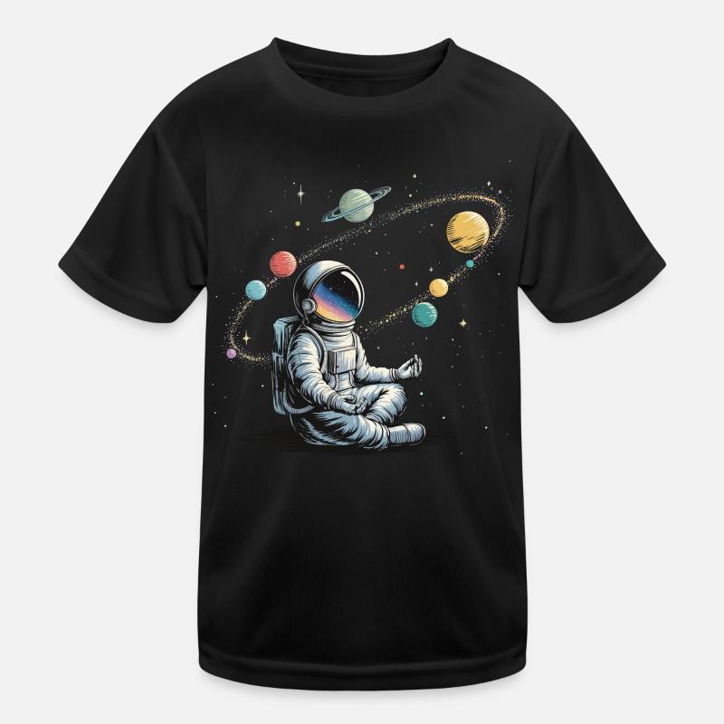 Astronaute Méditation Planète Espace Orbite T-shirt sport Enfant