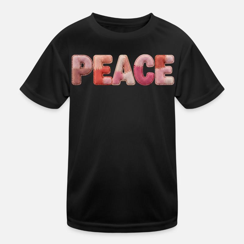 Peace Patchwork Design Shirt for Hippies Kinder Funktions-T-Shirt
