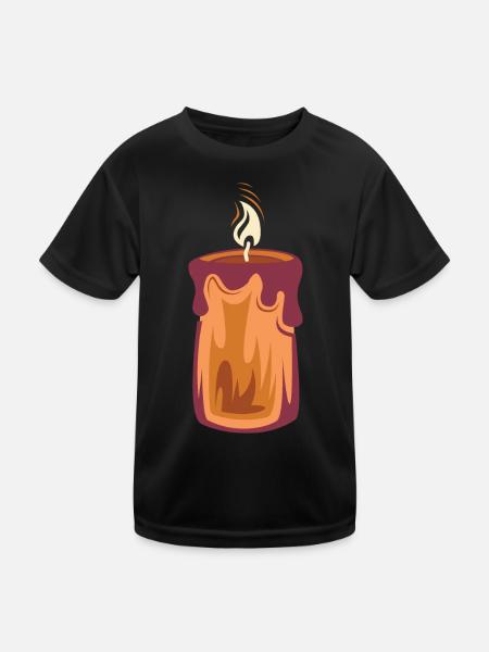 Candle Christmas Light Illustration 1st Advent - Kids Functional T-Shirt - black - Front